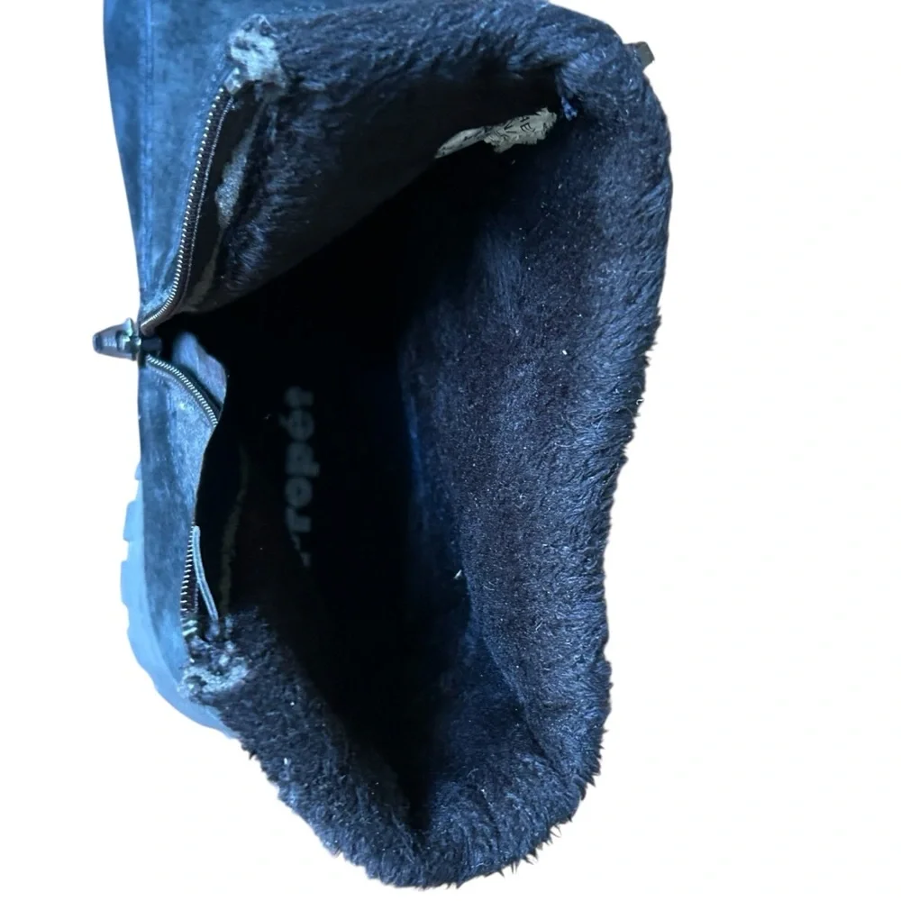 Propet Delaney Mid Zip Black Suede Ankle Winter‎ Boots Women’s 6.5 XX(4E) Wide